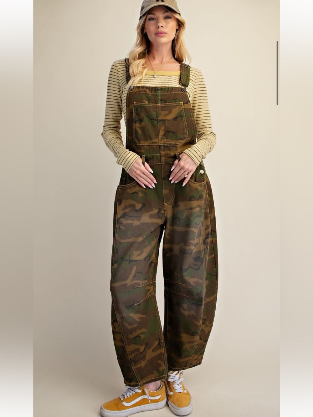 430 EASEL CAMO PRINTED TWILL OVERALL JUMPSUIT